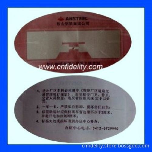 UHF RFID Vehicle Tracking Windshield Tags
